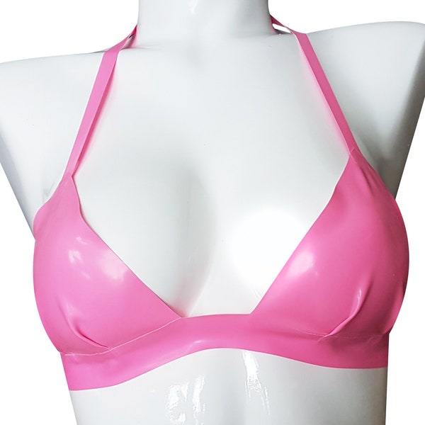 XS-3XL Latex halter bikini top