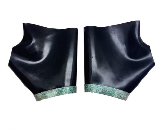 Latex (glitter) trimmed gauntlets