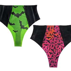 Halloween latex panel high waist thong