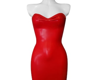 XS-3XL Latex Bandeau Minikleid