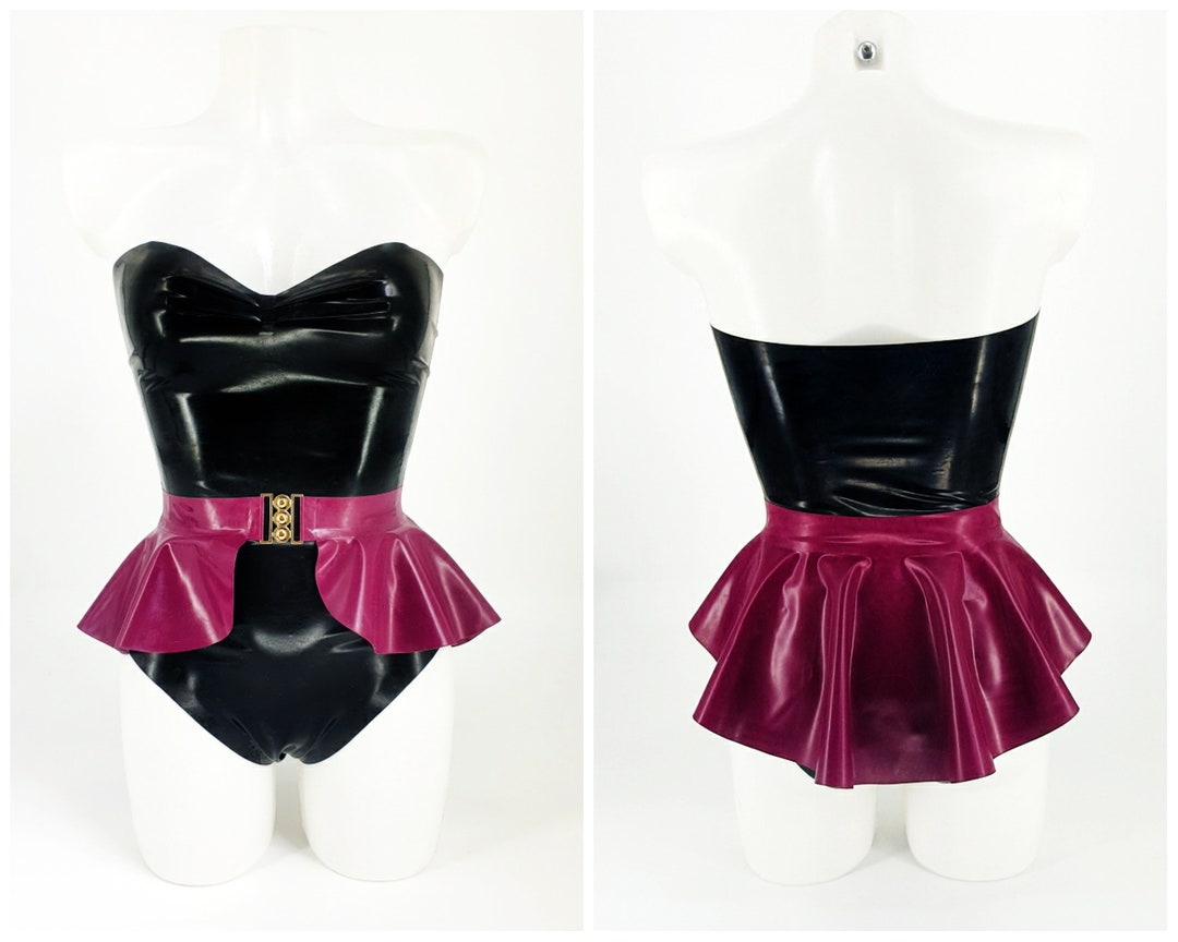  mir hebe sluty -11" Latex Bodysuit and Peplum Belt Set - Etsy UK