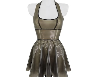 XS-3XL Latex Neckholder Mini Skater Kleid