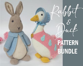 Paquete de patrones de crochet de Peter Rabbit, Jemima Puddleduck (PDF)