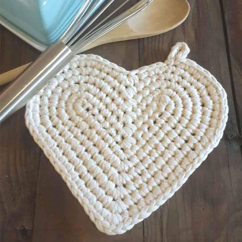 Heart Potholder Crochet Pattern Etsy Sweden