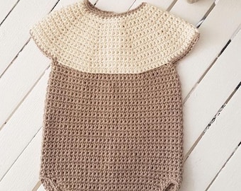 Crochet PATTERN Baby Romper - 0-3 Months
