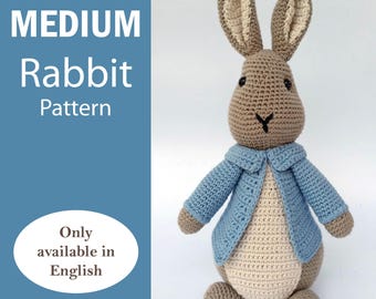 Peter Rabbit - Patrón de crochet PDF mediano