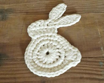 Easter Rabbit Crochet Coaster Pattern