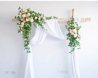 Champagne Eucalyptus Wedding Archway Artificial/ Champagne Rose & Greenery Wedding Arch/ Elegant Champagne Swag / Spring Summer Wedding