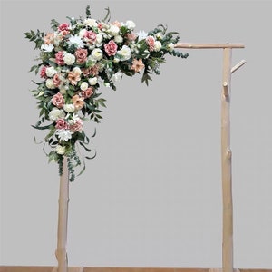 Dusty Pink and Ivory Wedding Archway Flower/ Blush, Ballet Pink and White Corner Swag/ Pink Wedding Backdrop/ Arbour Gazebo Flowers