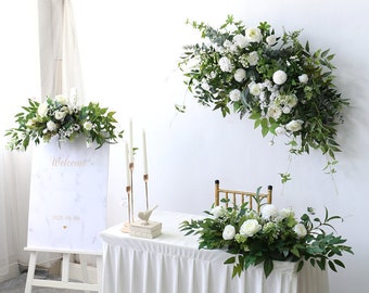 White Rose Greenery Wedding Archway Flower/ Aisle Flower/ Wedding Table Flower/ Wedding Swag Flower/ Wedding Sign Flower/ Floral Swag Arch