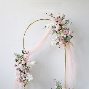 Dusty and Cream Wedding Archway Flower/ Pink Wedding Floral Arch/ Wedding Swag Flower/ Floral Swag Arch/ Silk Flowers Arch/ Wedding Arch