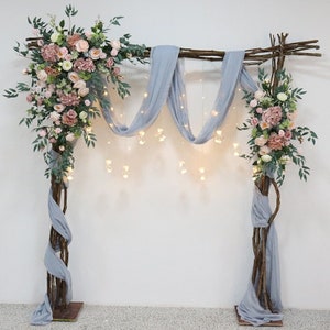 Dusty Pink and White Wedding Archway Flower/ Blush, Ballet Pink and White Corner Swag/ Wedding Backdrop/ Arbour Gazebo Flowers