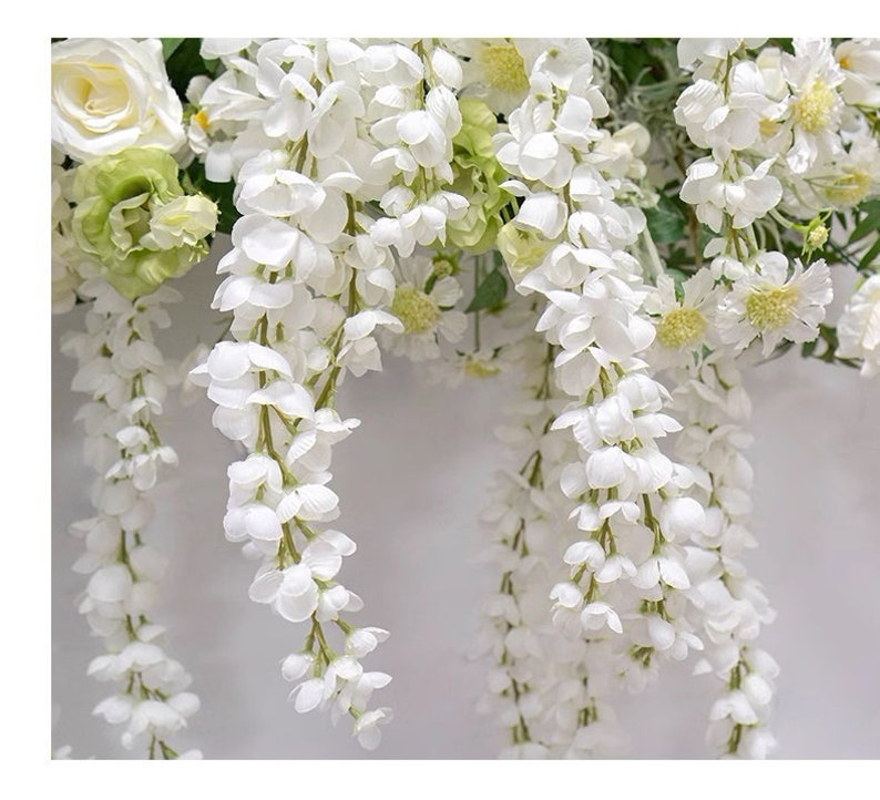 White Wisteria Wedding Archway Flower Artificial/ Hanging Wisteria Flower Swag/ Flower Cascades Decor/ Wisteria Chandelier Bridal Party image 6