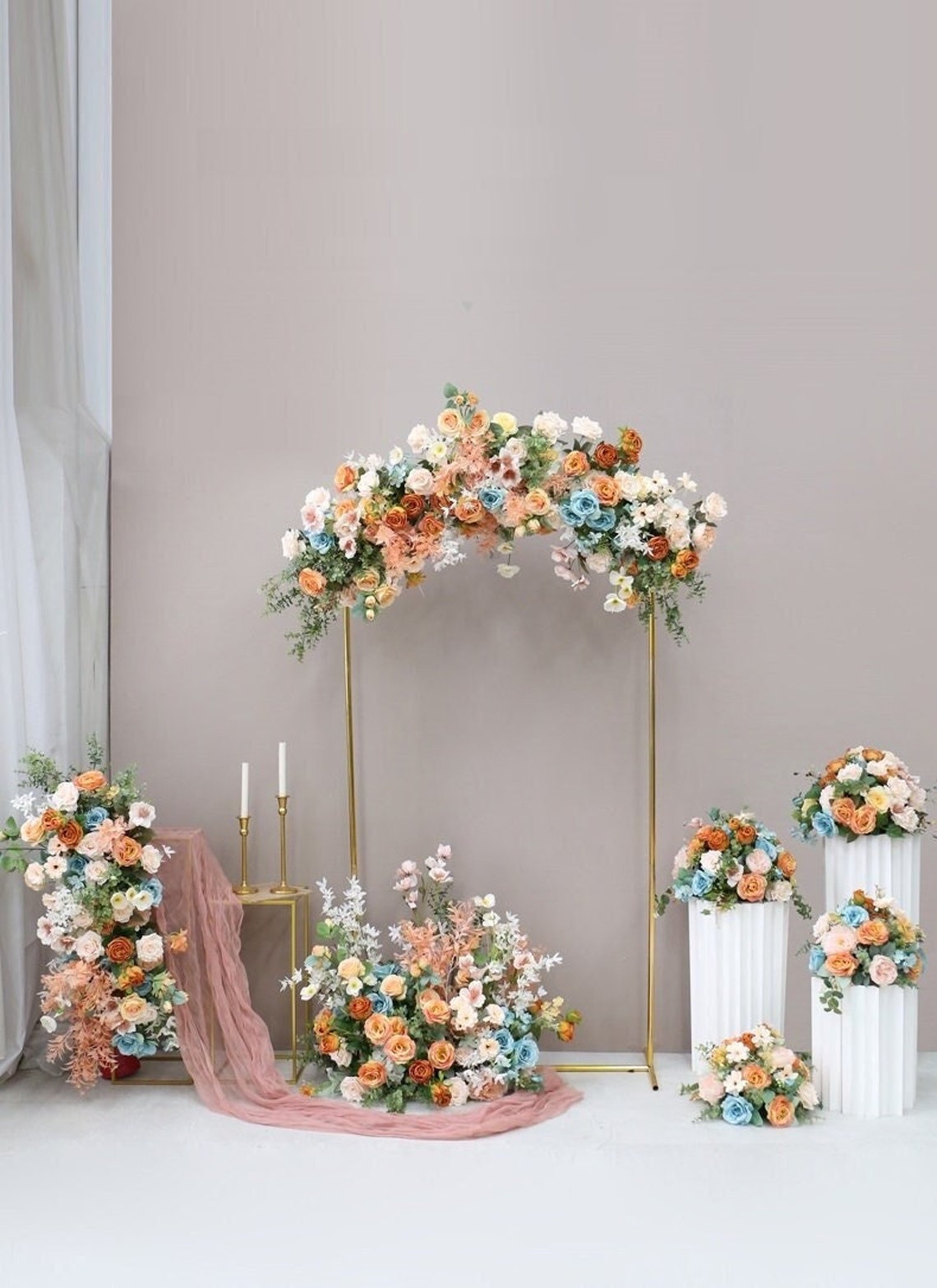 Bridgerton Pastel Wedding Archway Flower/ Wedding Floral Arch/ image 1