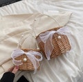 Pearl Handle Flower Girl Basket: Handwoven Willow Wedding Decor