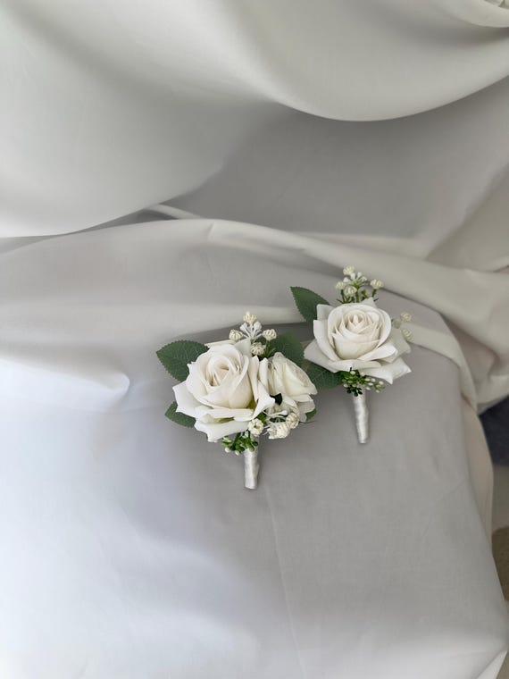 Fiore all'occhiello per matrimonio, realizzato a mano, fiori
