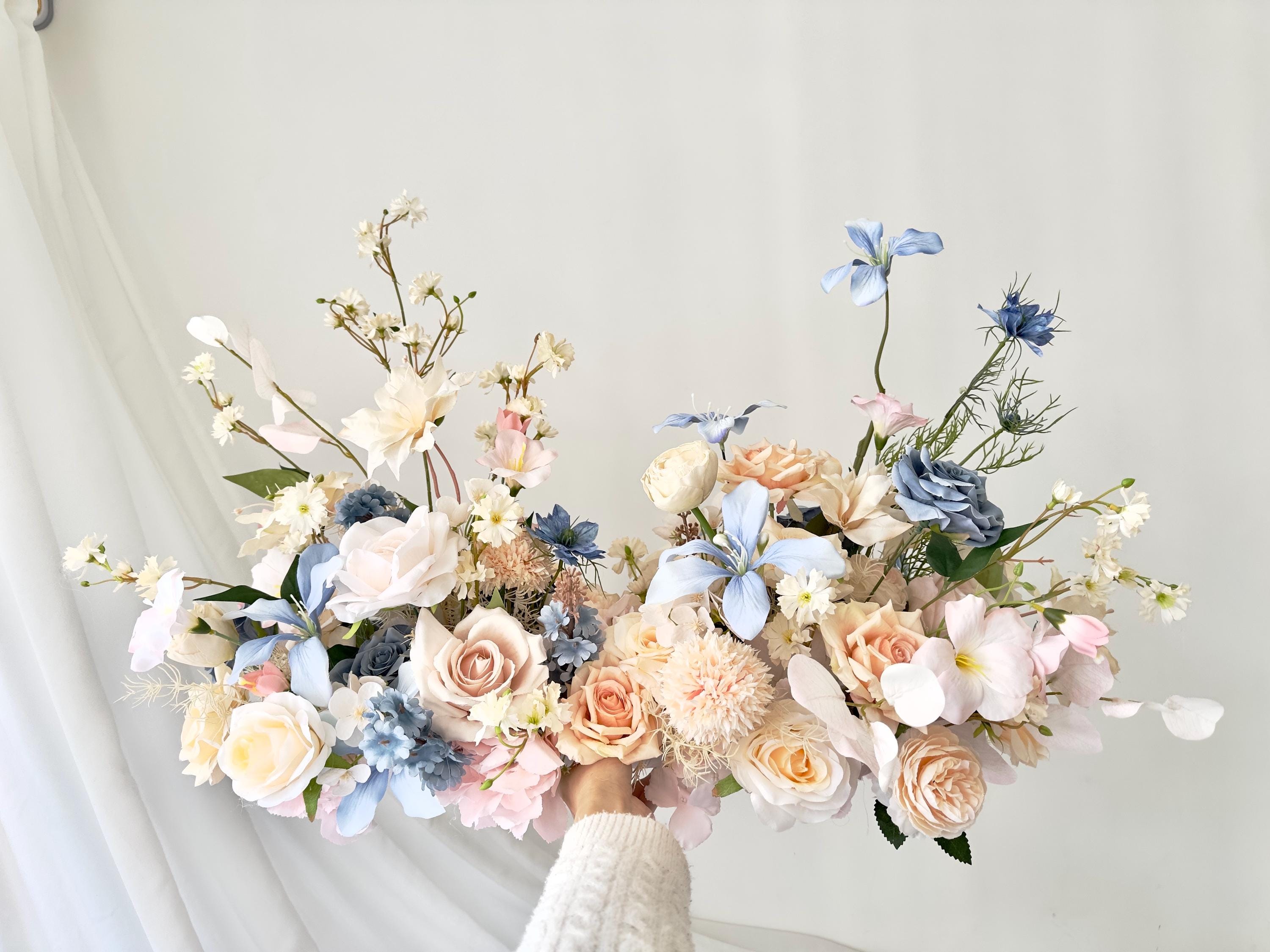 Wildflower Wedding Aisle Meadow: Peach, Cream & Dusty Blue Floral