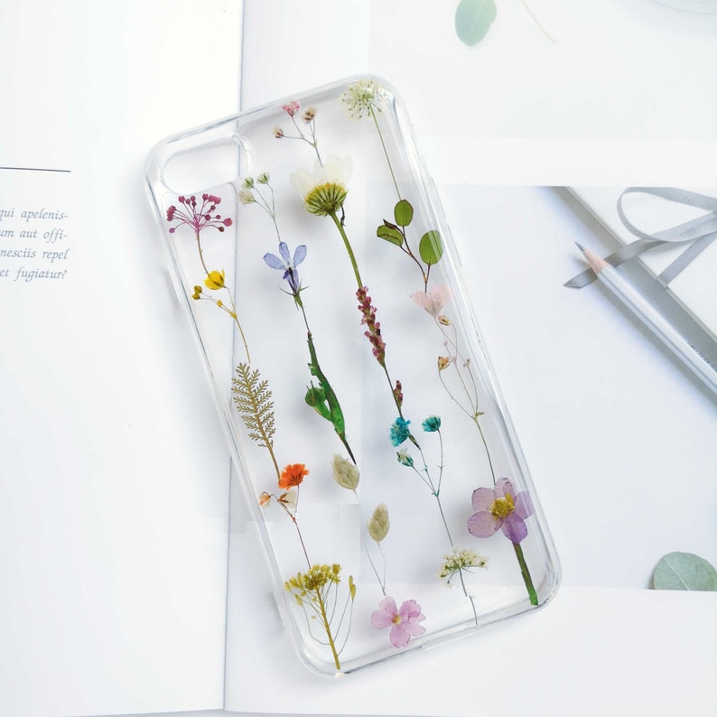 Pressed flower phone case/ Flower Phone Case/ Pressed Flowers Etsy
