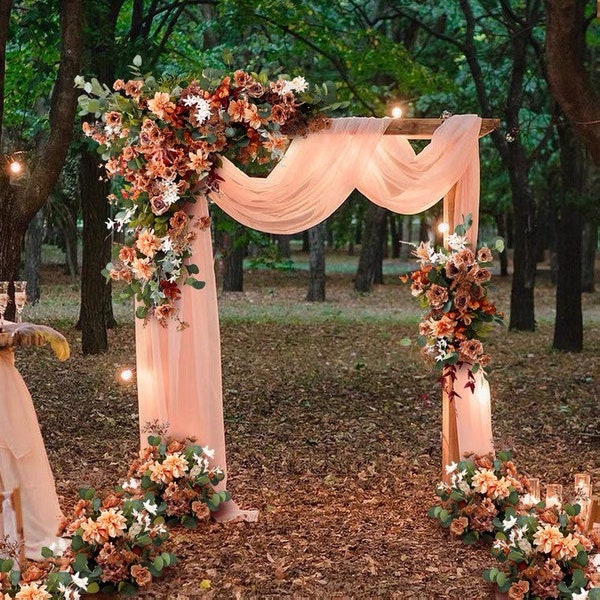 Terracotta Burnt Orange Wedding Archway Flower/ Wedding Floral Arch/ Wedding Swag Flower/ Floral Swag Arch/ Silk Flowers Arch/ Wedding Arch