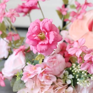 Blush Wedding Swag Flower Artificial/ Light Pink Rose & Blush Anthurium ...
