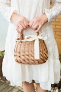 Hand Woven Willow Basket: Rustic Wedding Flower Girl Basket