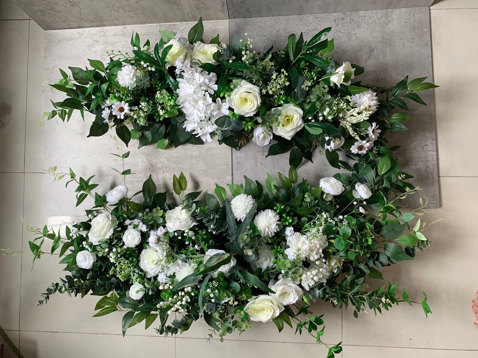 White Rose Greenery Wedding Archway Flower/ Aisle Flower/ Wedding Table Flower/ Wedding Swag