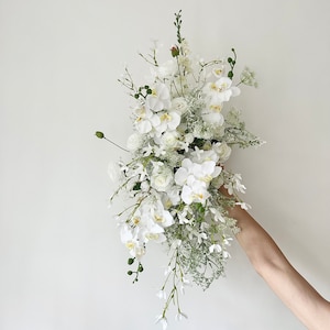 Schleierkraut Hochzeit Swag & Raffhalter Künstlich / Rein Weiße Hochzeit Aisle Blume / Klassische Hochzeitsdekoration Blume / Rustikaler Hochzeit Torbogen