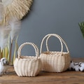 Hand Woven Willow Flower Girl Basket: Rustic Wedding Decor