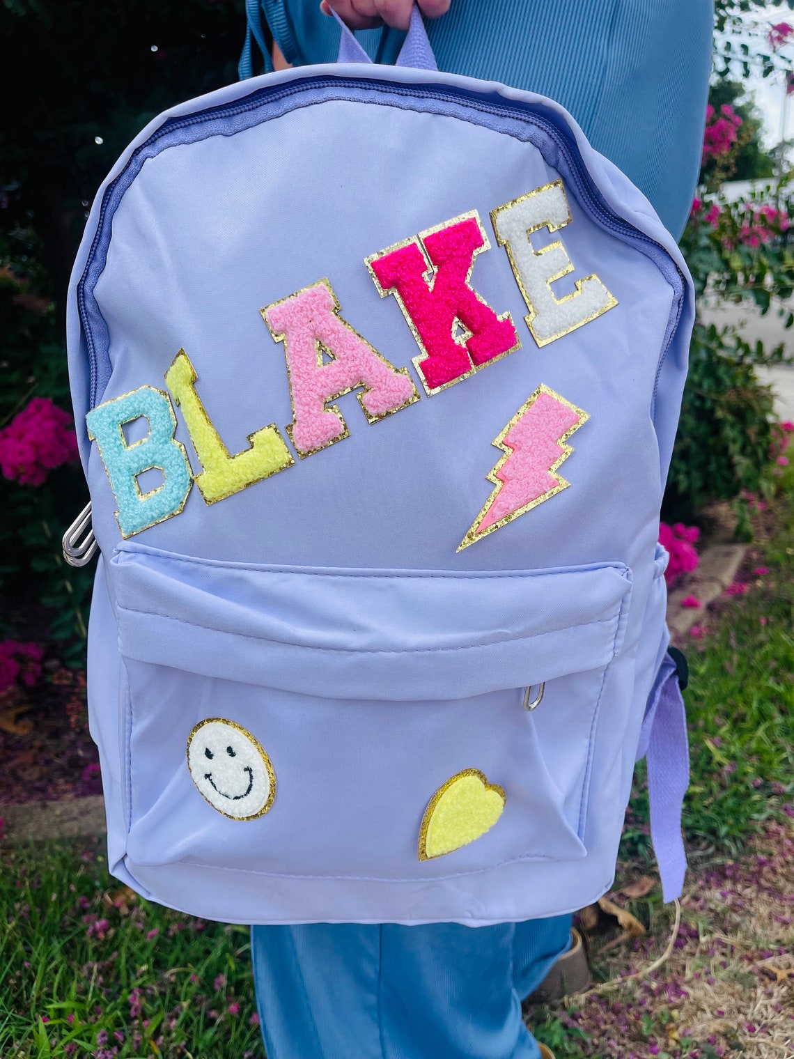 Custom Chenille Patch Backpack, Personalized Backpack, Back to School ...
