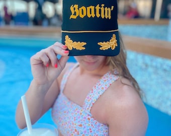 Boatin Summer Vibes Beach Trucker Hat, Vacation Trucker Hat , Womens Patch Trucker Hat. Boat Day Hat. Cruise hat.