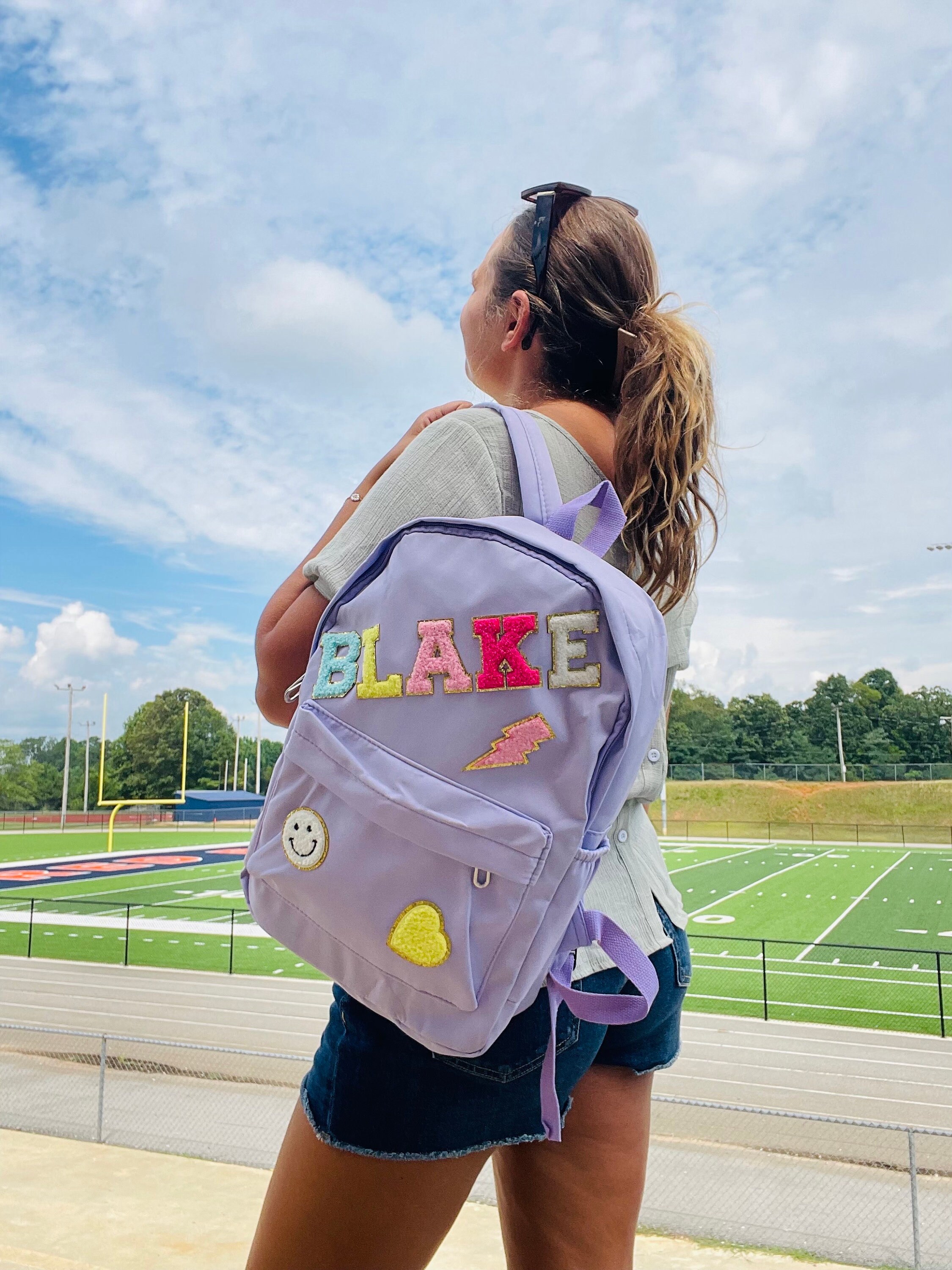 Custom Chenille Patch Backpack, Personalized Backpack, Back to School ...