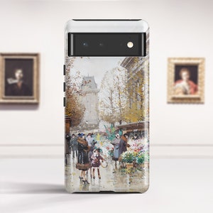 Eugene Galien-Laloue &quot;Flower Market&quot; Google Pixel 7 case Pixel 6 Pro case Pixel 4a case Pixel 8 Pro case Phone case for Samsung. PC-EGA-02