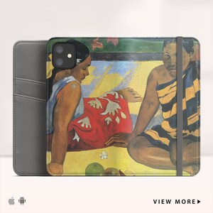 Paul Gauguin &quot;What&#39;s New?&quot; iPhone 14 Pro Max wallet case iPhone Xs Max flip case iPhone Xr folio case iPhone SE wallet case. WC-PGA-02