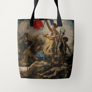 Delacroix « Liberty Leading the People » Sac fourre-tout avec sac fourre-tout esthétique peinture pour tous les jours