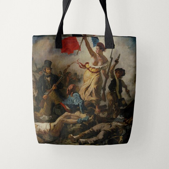 Delacroix Liberty Leading the People Tote Bag with Painting Aesthetic Tote Bag for Everyday