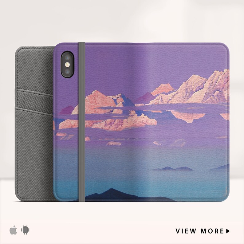 Wc-NRO-01 Nicholas Roerich Himalayas iPhone XS Max Wallet case iPhone XR iPhone X Wallet Phone case Flip case for iPhone /& Samsung