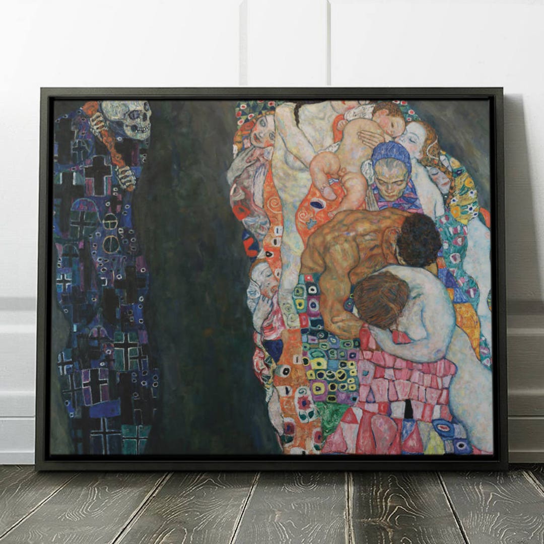 Gustav Klimt death and Life Framed Art Print on Canvas Gustav Klimt ...