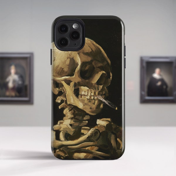 Van Gogh "Skeleton with Burning Cigarette" iPhone 14 Pro Max case iPhone 13 Pro iPhone 12 case iPhone 15 iPhone XR Phone cover. PC-VVG-20