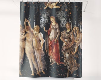 Sandro Botticelli "Primavera" Shower Curtain Art Bath Decor Bathroom Curtain. SC-SBO-01