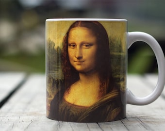 Leonardo Da Vinci, "Mona Lisa". 11 oz Ceramic Coffee Mug.