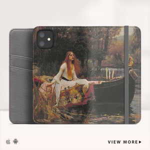 John Waterhouse "La Dama de Shalott» Funda tipo cartera para iPhone 13 Pro iPhone 15 Pro Max iPhone Xr Funda tipo cartera Folio Funda con tapa. WC-JWA-01