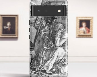 Albrecht Durer "Melancholia I" Google Pixel 7 case Pixel 6 Pro case Pixel 4A 5G case Samsung Galaxy S22 case Galaxy S23 case. PC-ADU-01