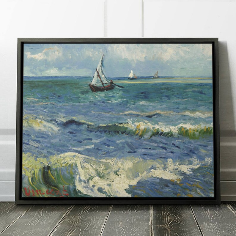Vincent Van Gogh Fishing Boats Framed Wall Art Etsy
