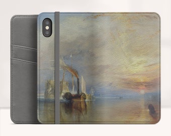 JMV Turner "Fighting Temeraire..." iPhone X folio case Samsung Galaxy S8 folio case iPhone 8 folio Phone case for iPhone, Samsung. WC-JMV-04