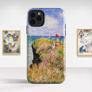 Claude Monet "Cliff Walk at Pourville" iPhone 14 Pro Max 13 Mini case iPhone 12 Pro case iPhone 15 case iPhone SE Protective case. PC-CMO-05