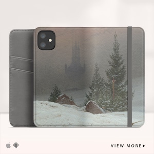 C D Friedrich "Paisaje de invierno» Funda tipo cartera para iPhone 13 Pro Max iPhone 15 Pro Max iPhone Xr Funda tipo cartera Folio Funda con tapa. WC-CDF-03