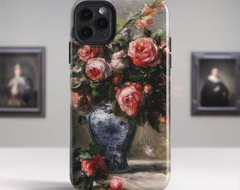 Pierre-Auguste Renoir "Vase of Roses" Fine Art iPhone 14 Pro Max case iPhone 15 Pro case iPhone 13 case iPhone Xr 12 case. PC-PAR-04