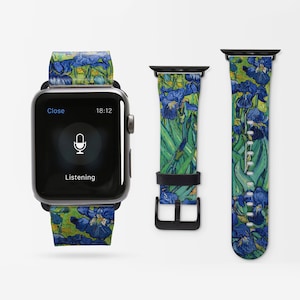 Vincent Van Gogh "Irises" Apple Watch Strap 44mm 40mm Band for Apple iWatch Series 1-9, SE. AW-VVG-06
