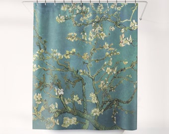 Van Gogh "Blossoming Almond Tree" Shower Curtain Art Bath Decor Bathroom Curtain. SC-VVG-02