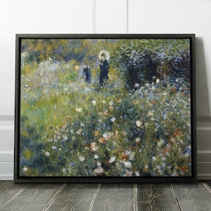 Pierre-Auguste Renoir &quot;Woman with a Parasol...&quot; Framed Canvas Art Print Fine Art Print Painting in a Frame - Ready to Hang. (FC-PAR-02)